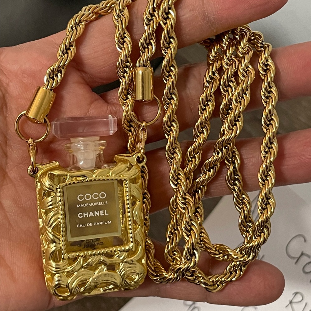 Chanel perfume bottle necklace
